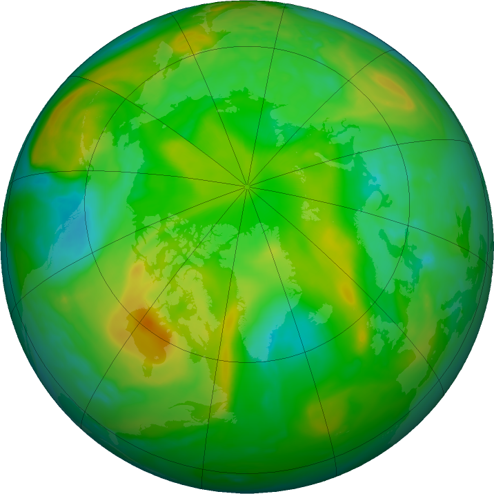 Arctic ozone map for 24 June 2021